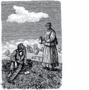 Иллюстрация Б. А. Диодорова к стихотворению в прозе И. С. Тургенева «Деревня». 1984 г.