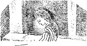 Заставка к стихотворению в прозе И. С. Тургенева «Порог». Художник Д. И. Митрохин, 1931 г.