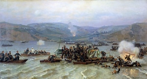Переправа русской армии через Дунай у Зимницы 15 июня 1877 года. Николай Дмитриев-Оренбургский (1883)