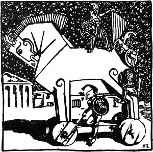 Заставка к произведению Н. А. Тэффи «Древняя история». Художник А. Яковлев, 1910 г.