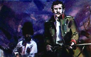 Я подумал, что не бешеный ли это был волк. Иллюстрация Б. Игнатьева к рассказу Л. Н. Толстого «Булька и волк»