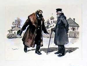 «Два купца». Иллюстрация к рассказу Л. Н. Толстого. Ращектаев Никифор Андреевич, 1970-е