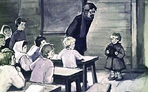 Филипок молчал. Иллюстрация Р. Былинской к рассказу Льва Николаевича Толстого «Филипок»