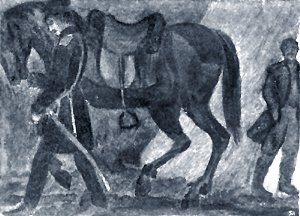 Я не отвечал и молча выбрался на дорогу. Иллюстрация к рассказу Л. Н. Толстого «Разжалованный. Из кавказских воспоминаний»