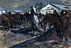 Рассказ Холстомера. Иллюстрация А. А. Пластова к повести Л. Н. Толстого «Холстомер», 1952-1953