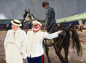 Холстомер узнает хозяина — старого князя. А. А. Пластов, 1953-1954