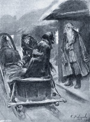 Иллюстрация Клавдия Лебедева (1908 г.) к рассказу Льва Толстого «Хозяин и работник»