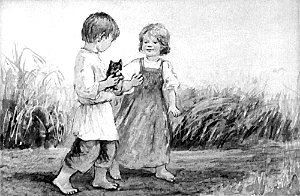 На дороге. Иллюстрация Л. Ходокова к рассказу Л. Толстого «Котёнок»