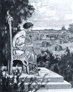 Иллюстрация 1908 г. Г.Д. Алексеева, А.В. Моравова к сказке Толстого «Крестник»