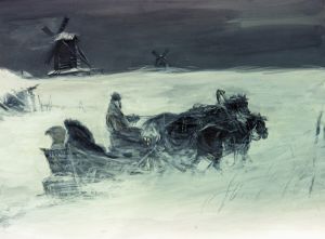 Иллюстрация А. А. Пластова к рассказу Л. Н. Толстого «Метель»