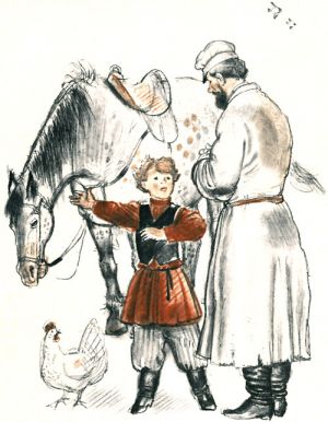 Иллюстрация А. Слепкова к «Старой лошади» Л. Н. Толстого