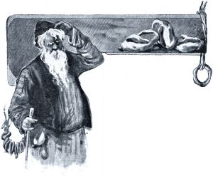 Иллюстрация 1908 г. Г.Д. Алексеева, А.В. Моравова к басне Толстого «Три калача и одна баранка»