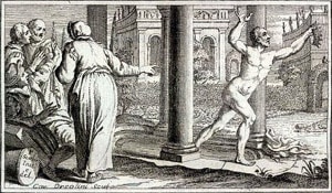«Архимед с криком „Эврика“ бежит к царю». Гравюра Г. Маззучелли, 1737 год
