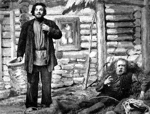 Никита. И что ж это я в самом деле? Митрич? Митрич. Чего? Никита. Не велишь бояться людей. Митрич. Есть чего бояться... ты их в бане-то погляди. Д. V. Явл. X. «Власть тьмы». Гр. Л. Толстого. МХТ, 1902 г.