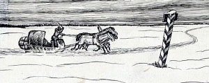 Заставка. Иллюстрация к рассказу Л. Н. Толстого «За что?». Художник А. Стефановский, 1930-е гг.