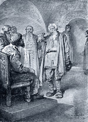 Иллюстрация К. Лебедева 1905 г. к рассказу Л. Толстого «Зерно с куриное яйцо»