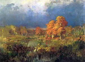 Болото в лесу. Осень. Художник Фёдор Васильев, 1872