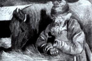 Рисунок М. Ефимова к рассказу Чехова «Тоска», 1903 год.