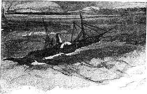 Концовка к IV главе второй части романа Виктора Гюго «Труженики моря». Художник Виктор Гюго. Издание 1882 г.