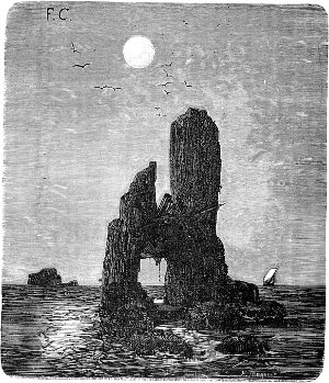 Риф. Иллюстрация к роману Виктора Гюго «Труженики моря». Художник Франсуа Шифляр. Издание 1882 г.