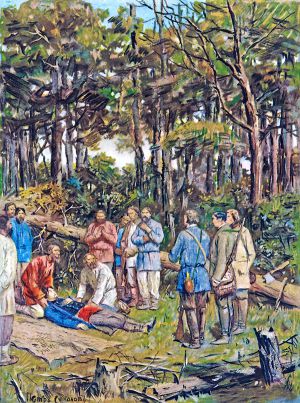 Иллюстрация П. П. Соколова к рассказу И. С. Тургенева «Смерть». 1891-1892 гг.