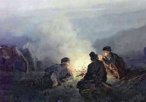 Ночь. Иллюстрация к рассказу И. С. Тургенева «Бежин луг». Художник Соколов Петр Петрович, 1872.