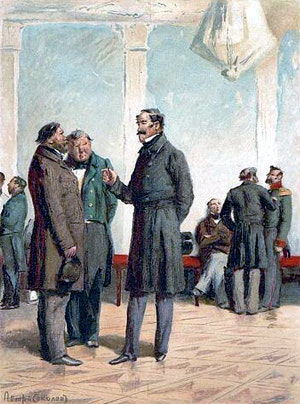 «Два помещика». Иллюстрация Соколова к «Запискам охотника» Тургенева. 1891-1892 гг.