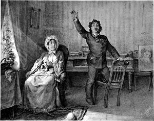 Иллюстрация к рассказу И. С. Тургенева «Татьяна Борисовна и ее племянник». Художник Лебедев Клавдий Васильевич, 1883-1884 г.