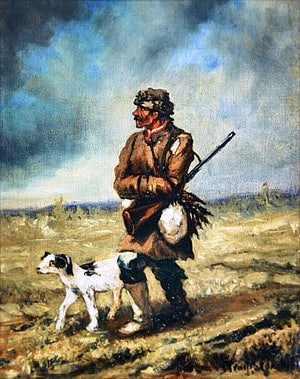 Охотник с собакой (Ермолай и Валетка). Соколов Петр Петрович (1821-1899). После 1870 г.