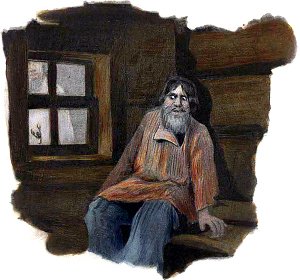 Из-за туч луна катится — что же? голый перед ним: с бороды вода струится, взор открыт и недвижим, все в нем страшно онемело, опустились руки вниз, и в распухнувшее тело раки черные впились. Иллюстрация к стихотворению А. С. Пушкина «Утопленник». Художник С. С. Соломко. Издание А. С. Суворина, 1895 г.