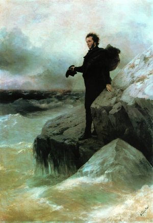 Пушкин на берегу моря. Иван Айвазовский, Илья Репин. 1877