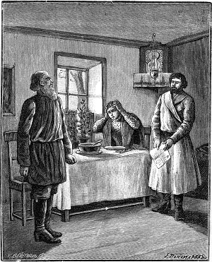 Иллюстрация 1908 г. к повести И. С. Тургенева «Постоялый двор»
