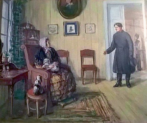 Наум у барыни. Иллюстрация к рассказу И. С. Тургенева «Постоялый двор». Бойм Соломон Самсонович, 1955