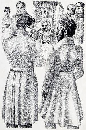 Фронтиспис к роману Ю. Н. Тынянова «Смерть Вазир-Мухтара». Е. А. Кибрик, 1932