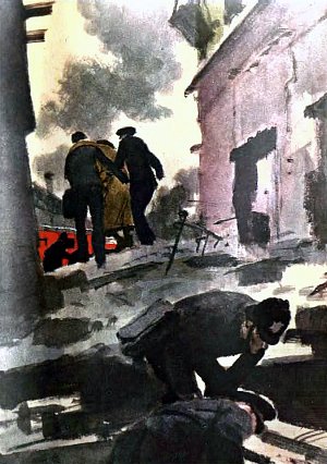 Заставка к роману Герберта Уэллса «Необходима осторожность». Художник П. Пинкисевич, 1964