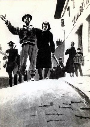 Рисунок к роману Г. Уэллса «Необходима осторожность». П. Пинкисевич, 1964