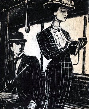 Рисунок к роману Герберта Уэллса «Тоно Бенге». Художник С. Бродский, 1964