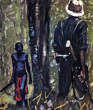 Иллюстрация С. Бродского к роману Г. Уэллса «Тоно Бенге», 1964 г.