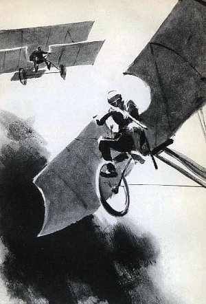 Рисунок к роману Г. Уэллса «Война в воздухе». П. Пинкисевич, 1964