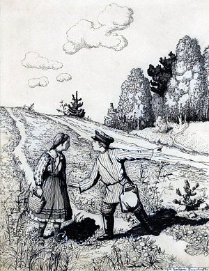 Иллюстрация к рассказу К. Д. Ушинского «Дети в роще». Мария Яковлевна Чемберс-Билибина, 1897
