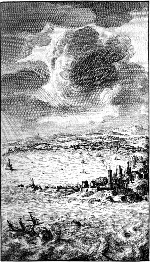 Кораблекрушение. Иллюстрация к изданию «Утопии» Томаса Мора 1715 г.