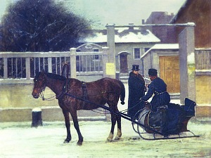 Извозчик. Художник П. О. Ковалевский