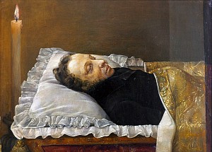 Пушкин в гробу. Художник А. А. Козлов, 1837