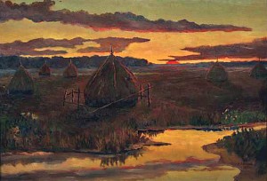 Вечер чёрные брови насопил... Художник В. И. Калошин, 1990-е гг.