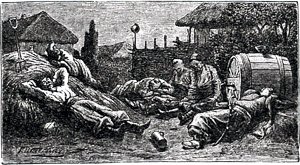 Конец 1-й главы. Иллюстрация Р. Шнейна к повести Гоголя «Страшная месть»