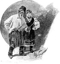 Концовка к III-й главе повести Н. В. Гоголя «Сорочинская ярмарка». Художник Грабарь (Храбров) Игорь Эммануилович, 1893 г.