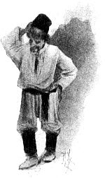 Подгулявший Каленик. Иллюстрация к повести Н. В. Гоголя «Майская ночь, или утопленница». Художник Грабарь (Храбров) Игорь Эммануилович, 1894 г.