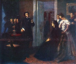 А.&nbsp;С.&nbsp;Пушкин читает М.&nbsp;Н.&nbsp;Волконской «Послание в Сибирь». В.&nbsp;А.&nbsp;Дрезнина, 1950