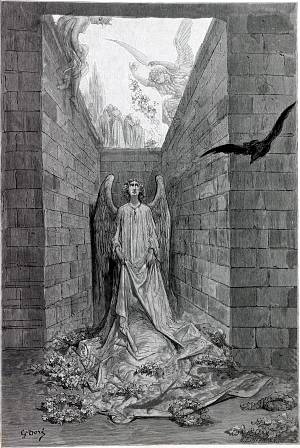 О Леноре. Иллюстрация к стихотворению Эдгара Аллана По «Ворон». Художник Гюстав Доре (1832-1883)