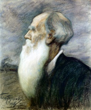 Лев Николаевич Толстой. Художник Л. О. Пастернак. 1901 г.